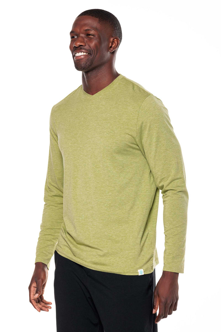 Men's Morada Everyday Long Sleeve V-Neck T-Shirt | Willow Green Heather