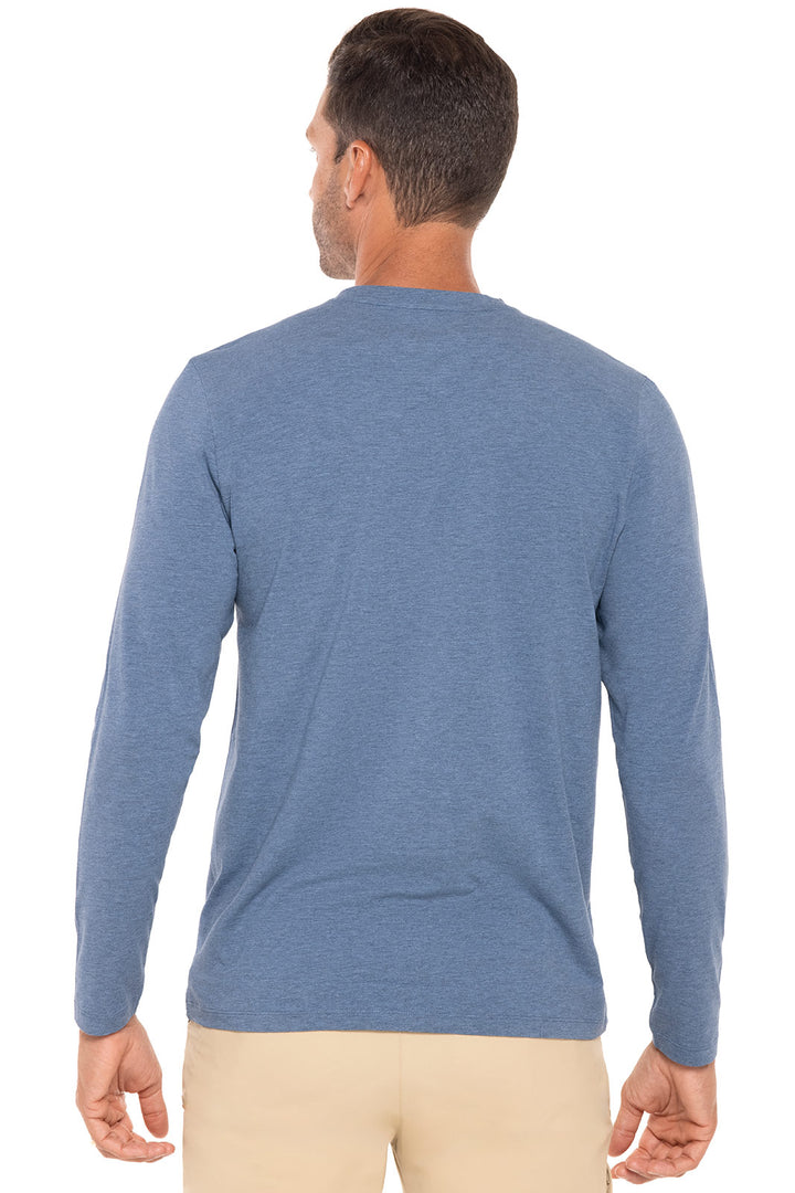 Men's Morada Everyday Long Sleeve V-Neck T-Shirt | Tidal Blue Heather