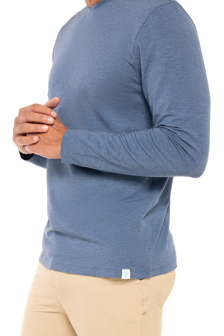 Men's Morada Everyday Long Sleeve V-Neck T-Shirt | Tidal Blue Heather