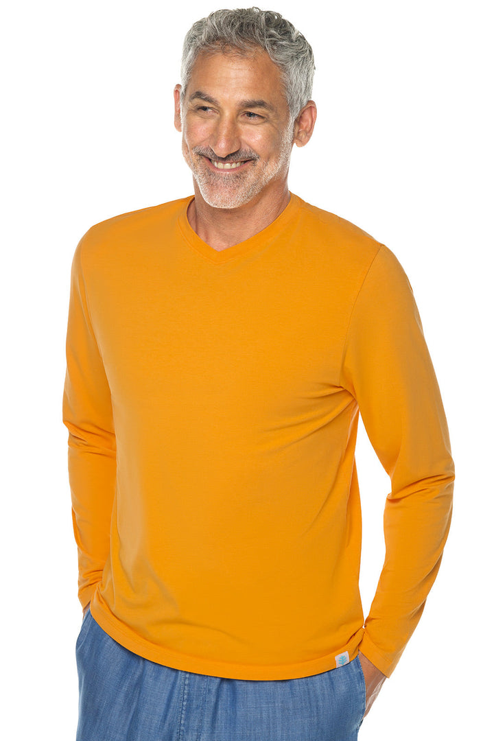 Men's Morada Everyday Long Sleeve V-Neck T-Shirt | Apricot Crush