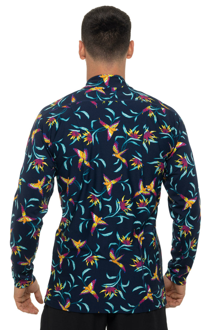 Men's Menorca Long Sleeve Water Jacket | Navy Birds of Paradise