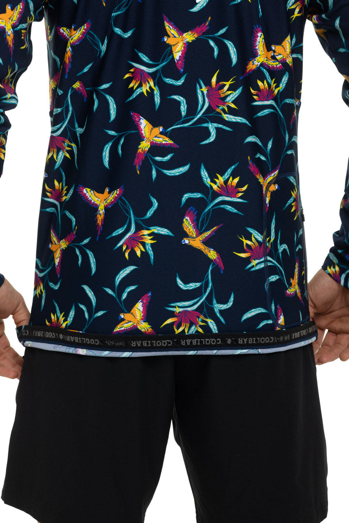 Men's Menorca Long Sleeve Water Jacket | Navy Birds of Paradise