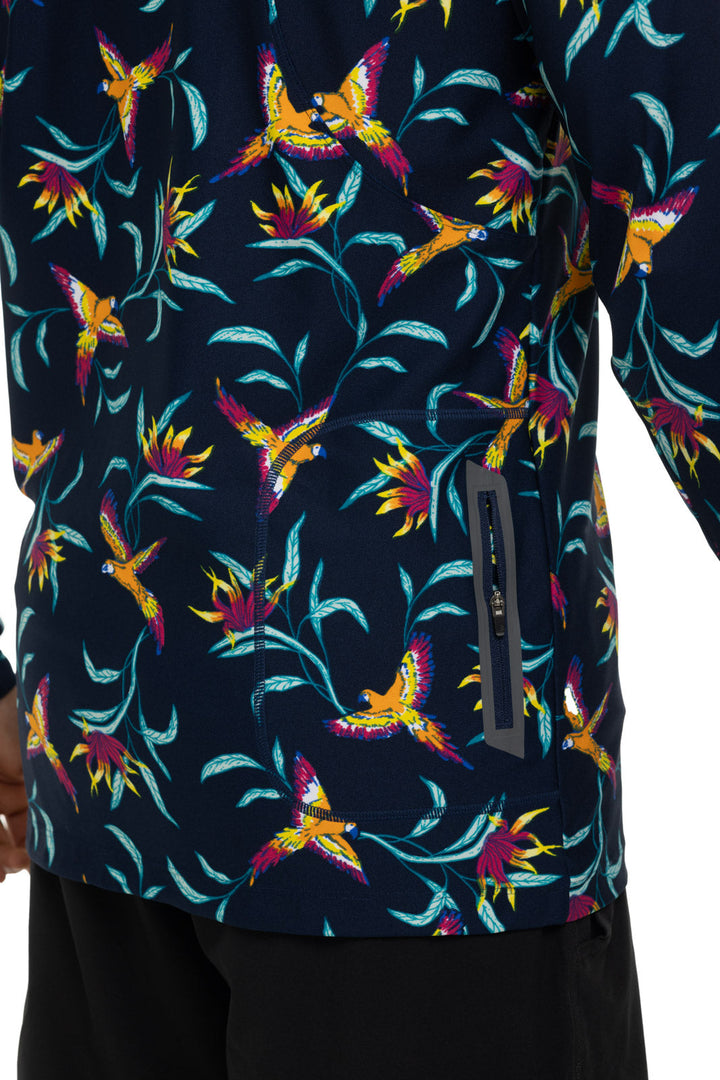 Men's Menorca Long Sleeve Water Jacket | Navy Birds of Paradise