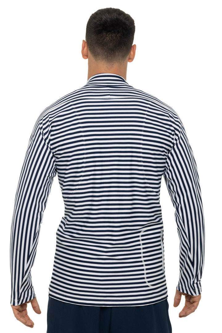 Men's Menorca Long Sleeve Water Jacket | White/Navy Stripe