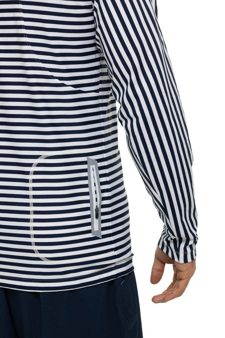 Men's Menorca Long Sleeve Water Jacket | White/Navy Stripe