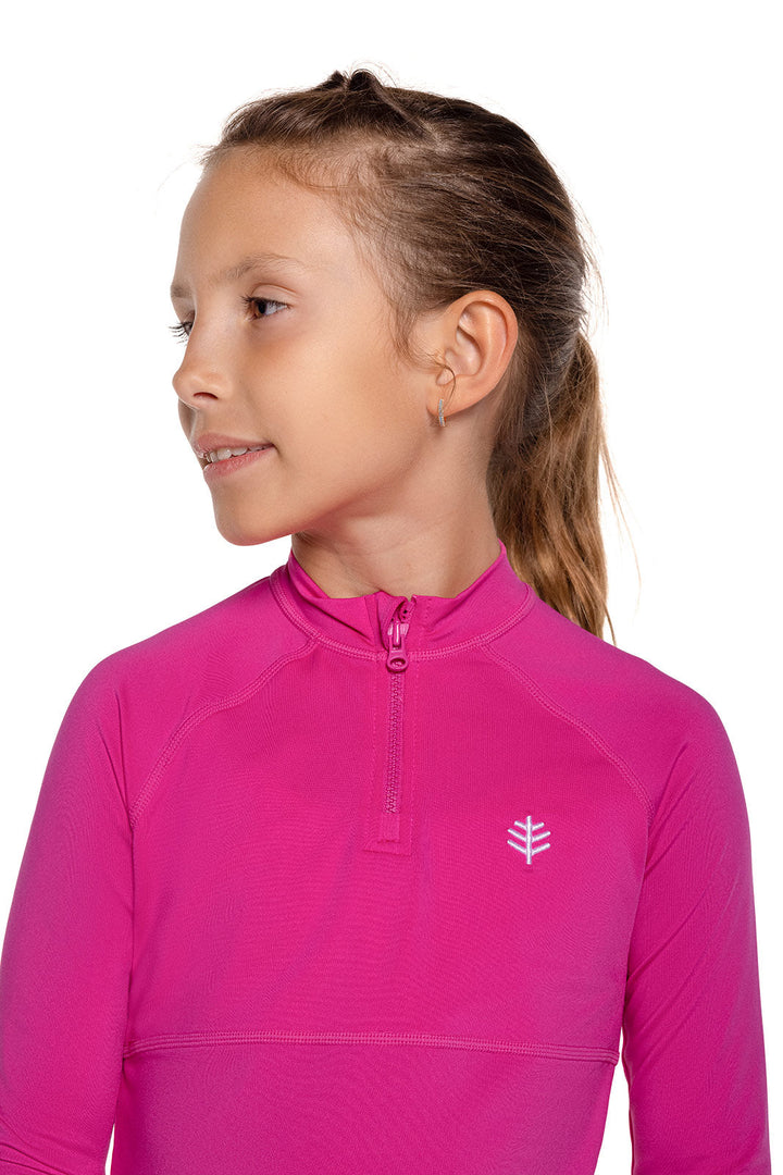 Girl's Lawai Ruche Swim Shirt | Magnolia Pink