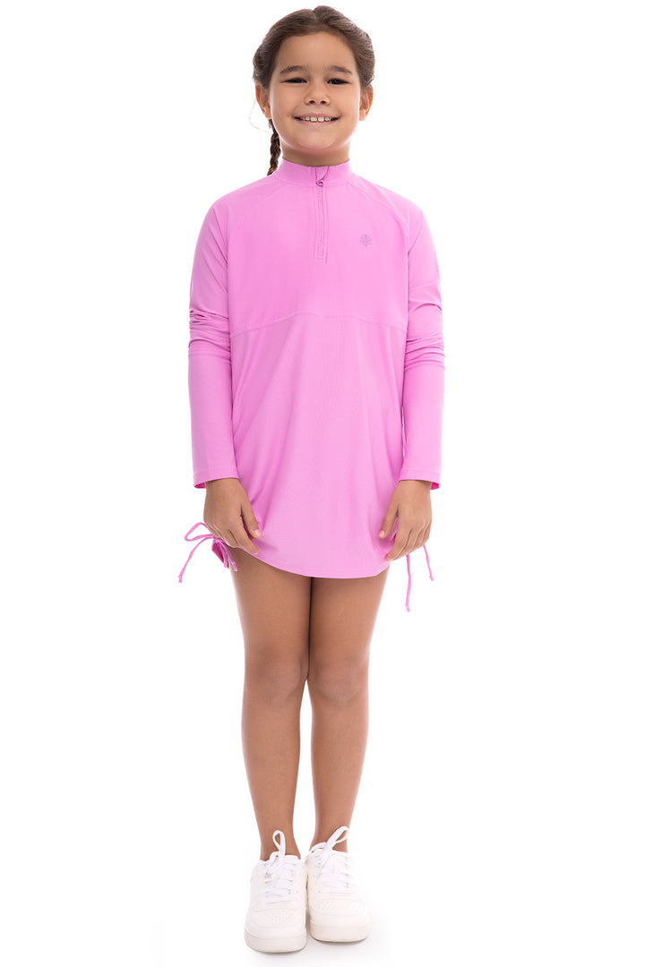 Girl's Lawai Ruche Swim Shirt | Tropical Orchid