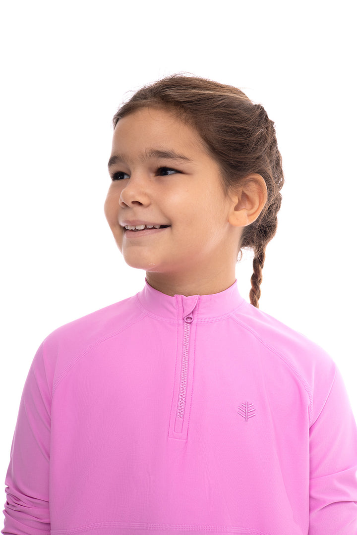 Girl's Lawai Ruche Swim Shirt | Tropical Orchid