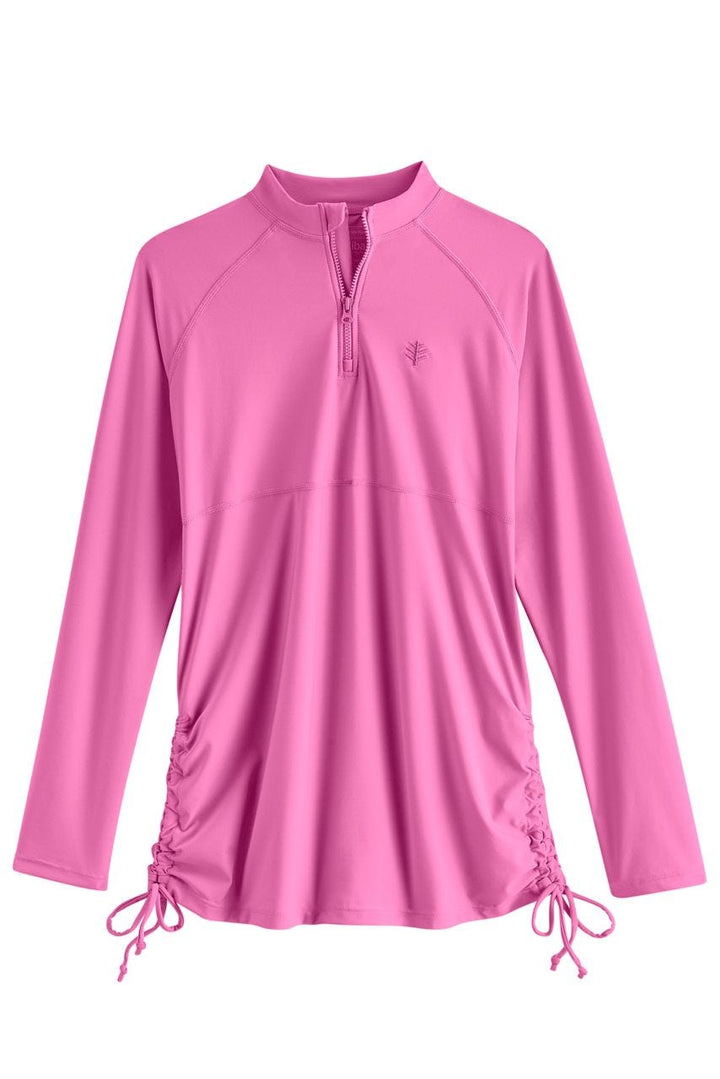 Girl's Lawai Ruche Swim Shirt | Tropical Orchid