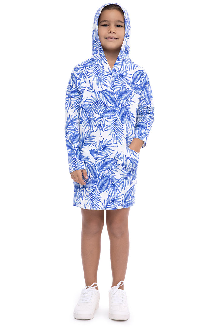 Girl's Catalina Beach Cover-Up Dress | White Ohana Palm