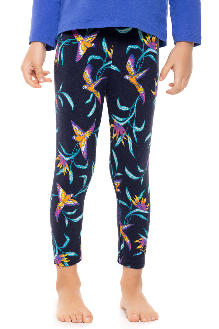 Toddler Monterey Summer Leggings | Navy Birds of Paradise