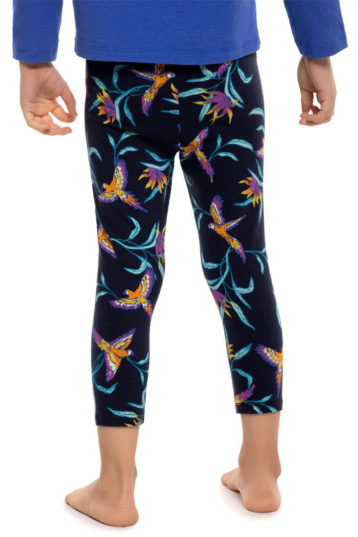 Toddler Monterey Summer Leggings | Navy Birds of Paradise