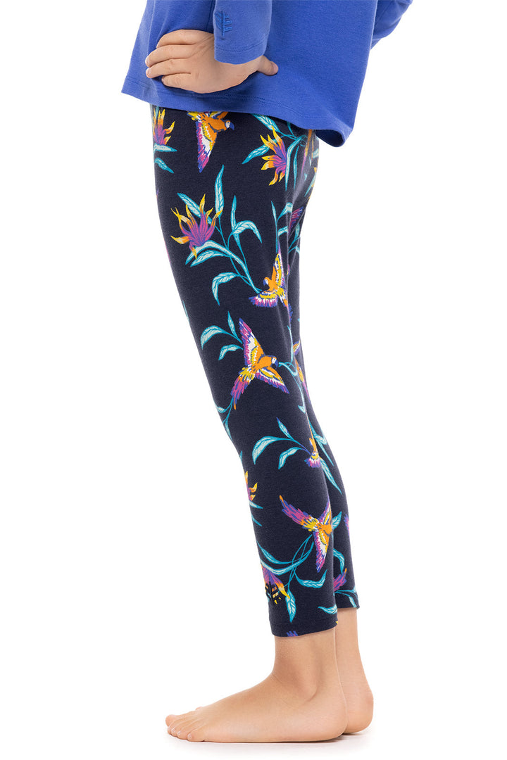 Toddler Monterey Summer Leggings | Navy Birds of Paradise