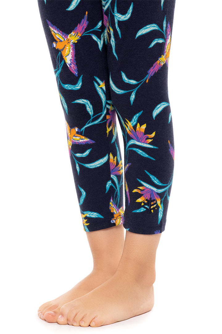 Toddler Monterey Summer Leggings | Navy Birds of Paradise