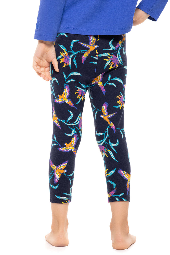 Toddler Monterey Summer Leggings | Navy Birds of Paradise