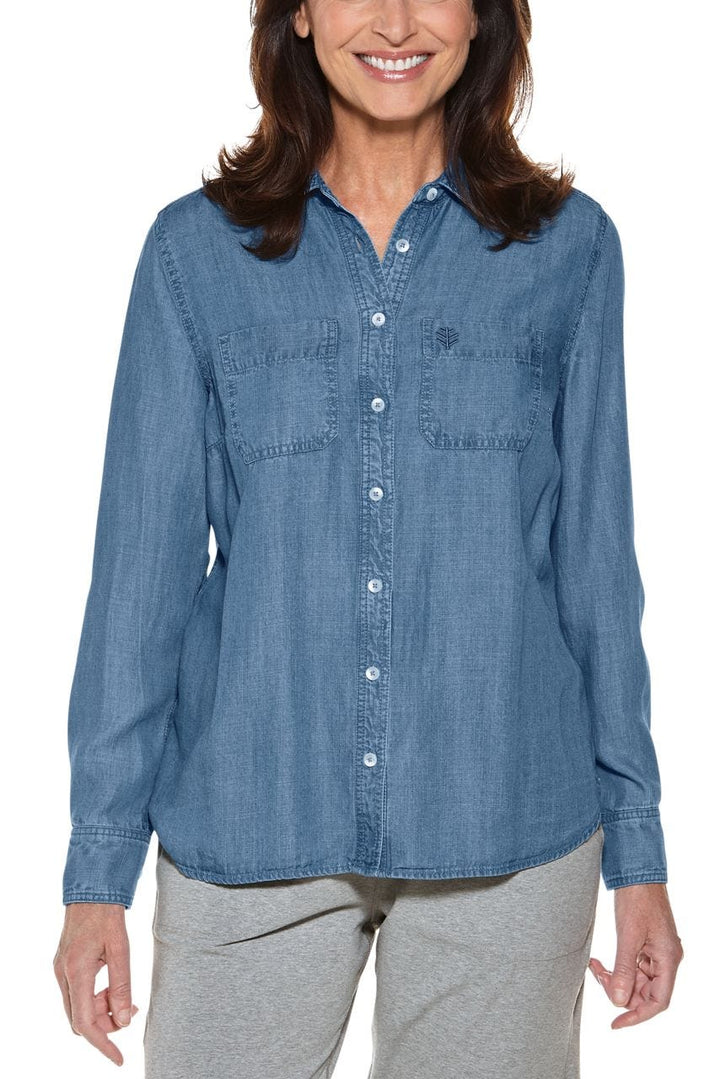 Women's Peninsula Chambray Shirt | Light Indigo Chambray