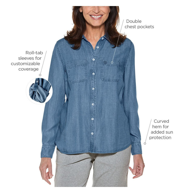 Women's Peninsula Chambray Shirt | Light Indigo Chambray