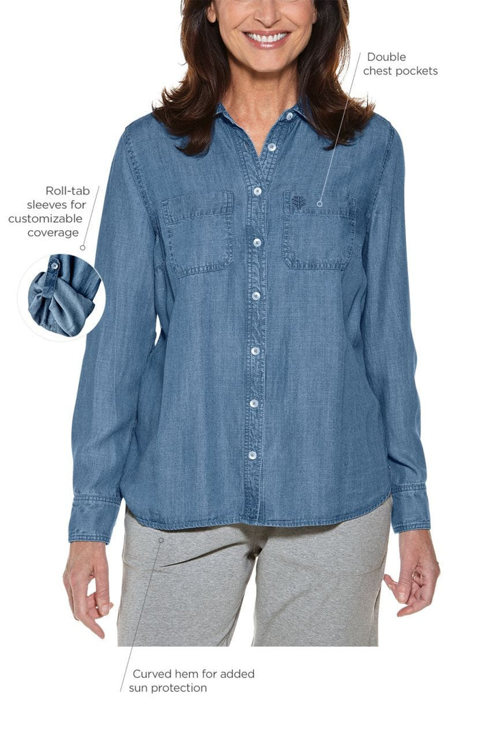 Women's Peninsula Chambray Shirt | Light Indigo Chambray