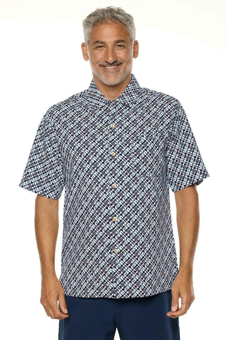 Men's Safari Camp Shirt | Navy Gulf Stream Stripe