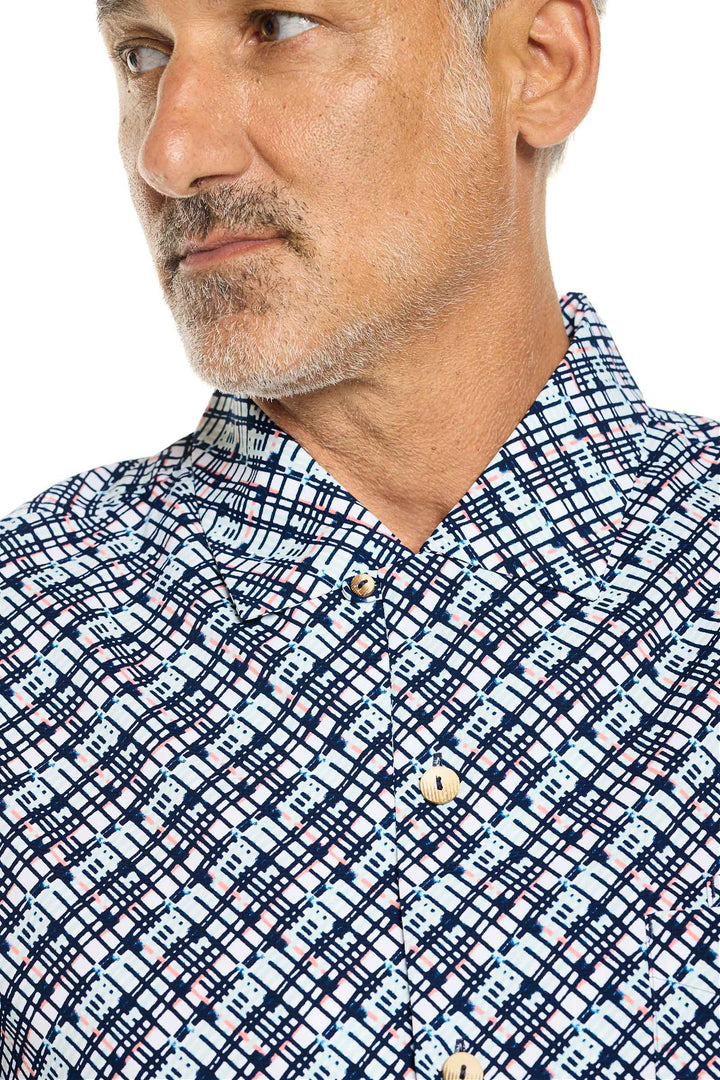 Men's Safari Camp Shirt | Navy Gulf Stream Stripe