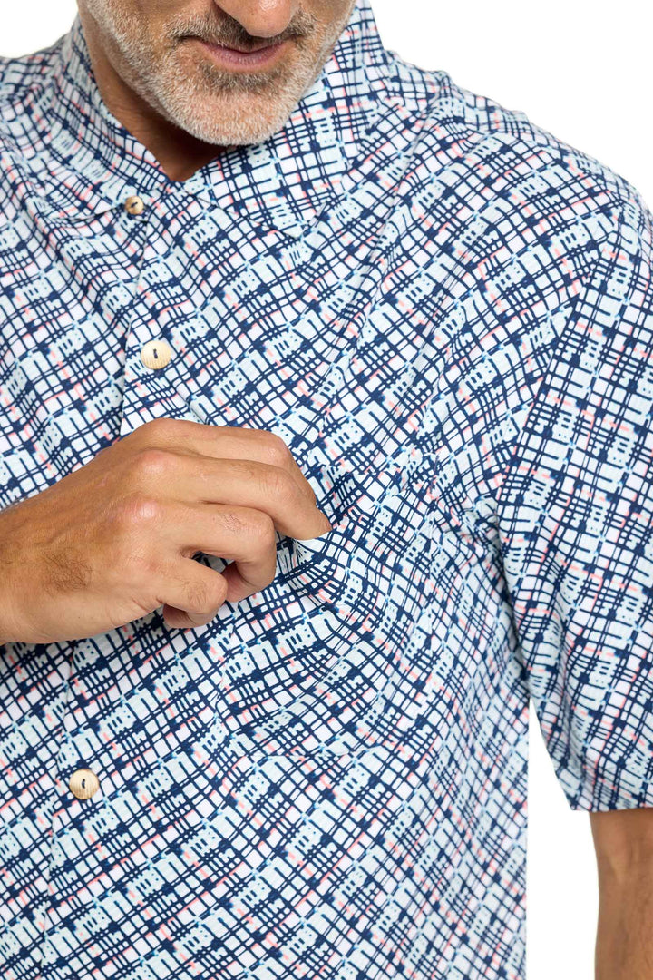 Men's Safari Camp Shirt | Navy Gulf Stream Stripe