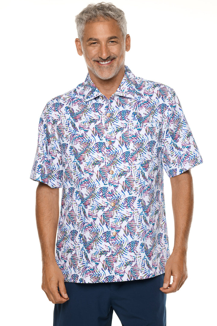 Men's Safari Camp Shirt | Magnolia Pink Beach Leaves