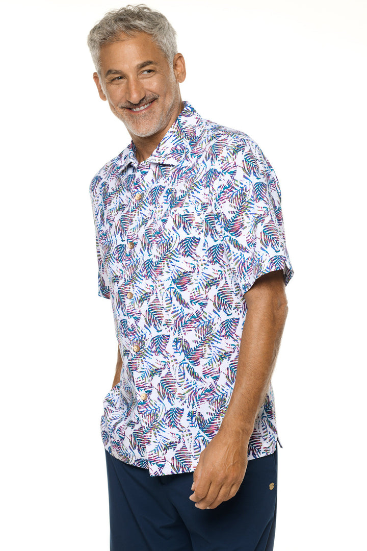 Men's Safari Camp Shirt | Magnolia Pink Beach Leaves