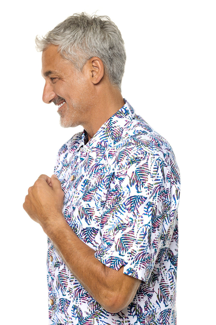 Men's Safari Camp Shirt | Magnolia Pink Beach Leaves