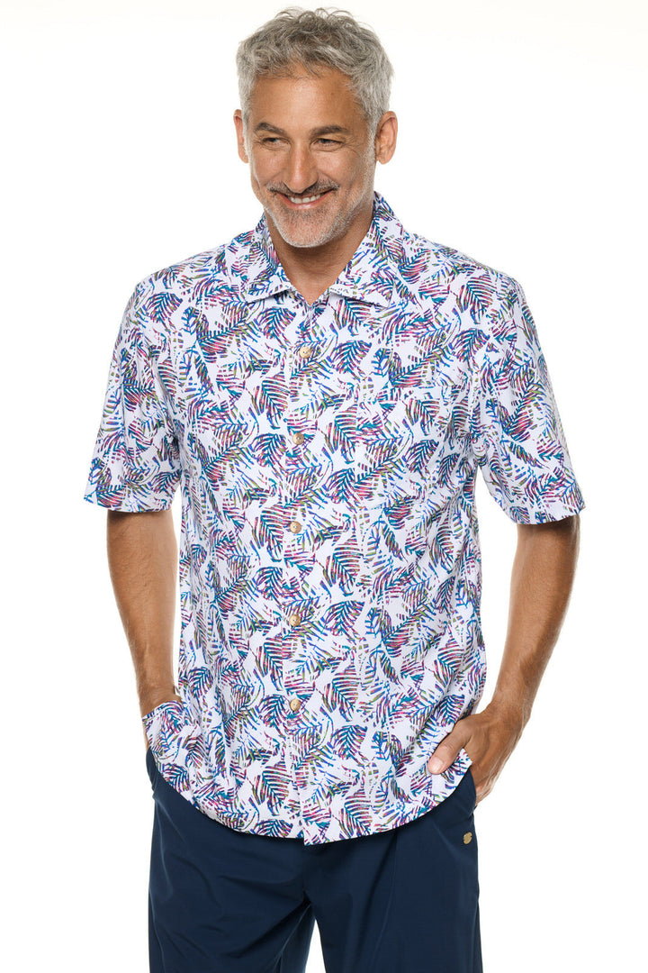 Men's Safari Camp Shirt | Magnolia Pink Beach Leaves