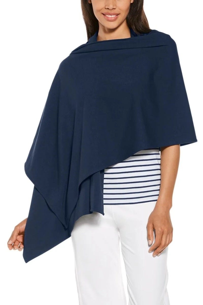 Women's Sanibel Everyday Beach Shawl | Navy UPF 50+