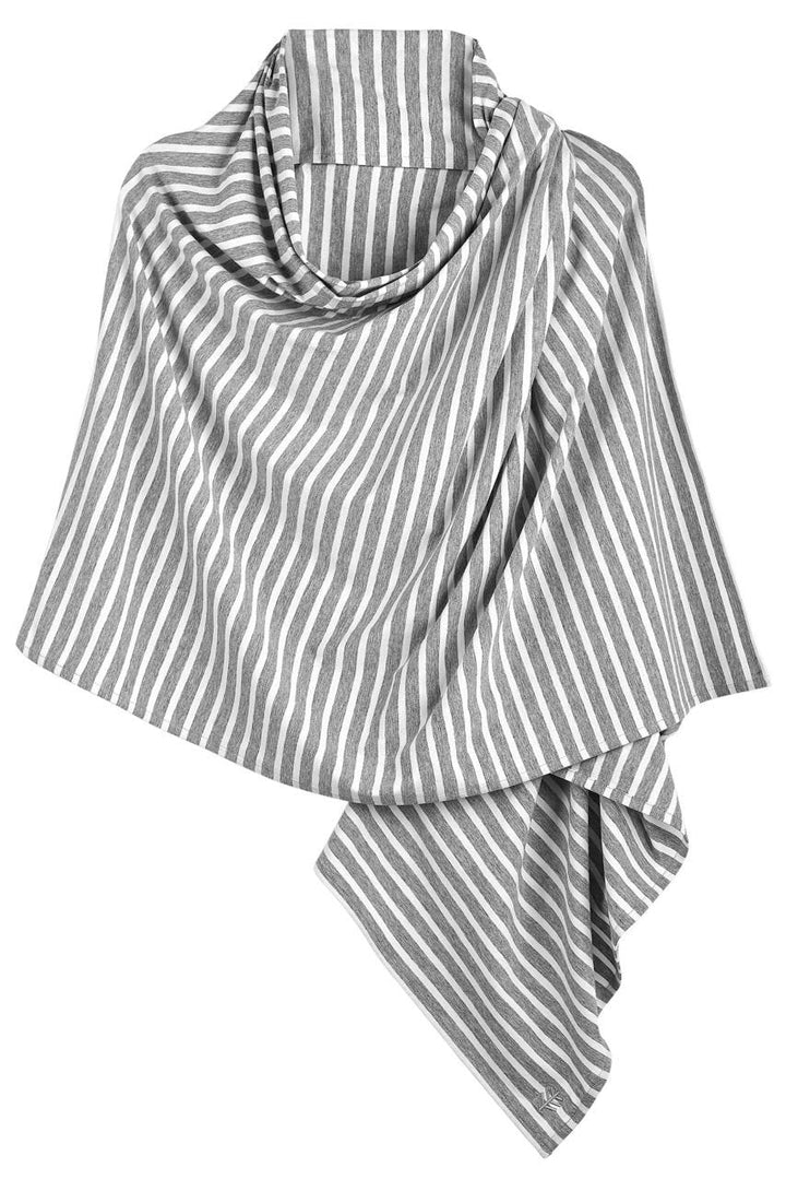 Women's Sanibel Everyday Beach Shawl | Grey/White Stripe