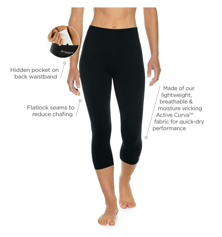 Women's High-Rise Asana Yoga Capris | Black