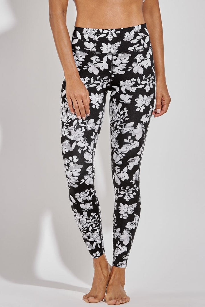 Women's High-Rise Asana Yoga Leggings | Black Dynamic Floral