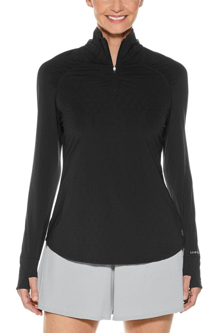 Women's Arabella Golf Quarter-Zip | Black Diamond Jacquard