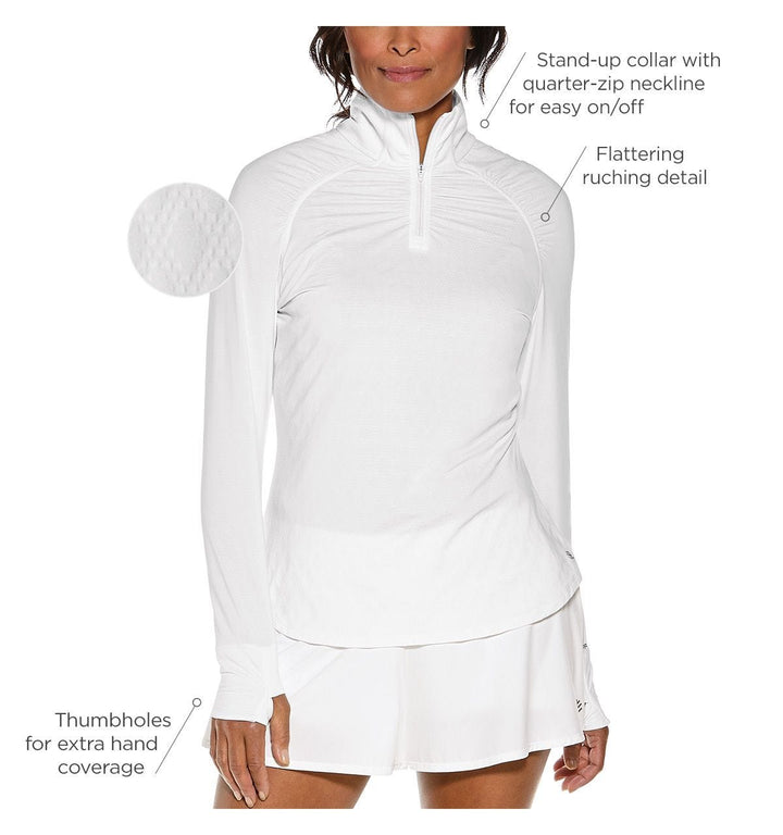 Women's Arabella Golf Quarter-Zip | White Diamond Jacquard