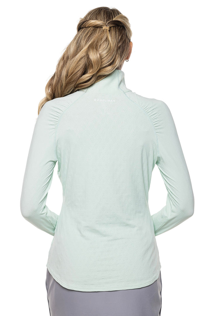 Women's Arabella Golf Quarter-Zip | Misty Aqua Diamond Jacquard