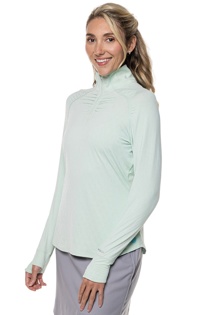 Women's Arabella Golf Quarter-Zip | Misty Aqua Diamond Jacquard