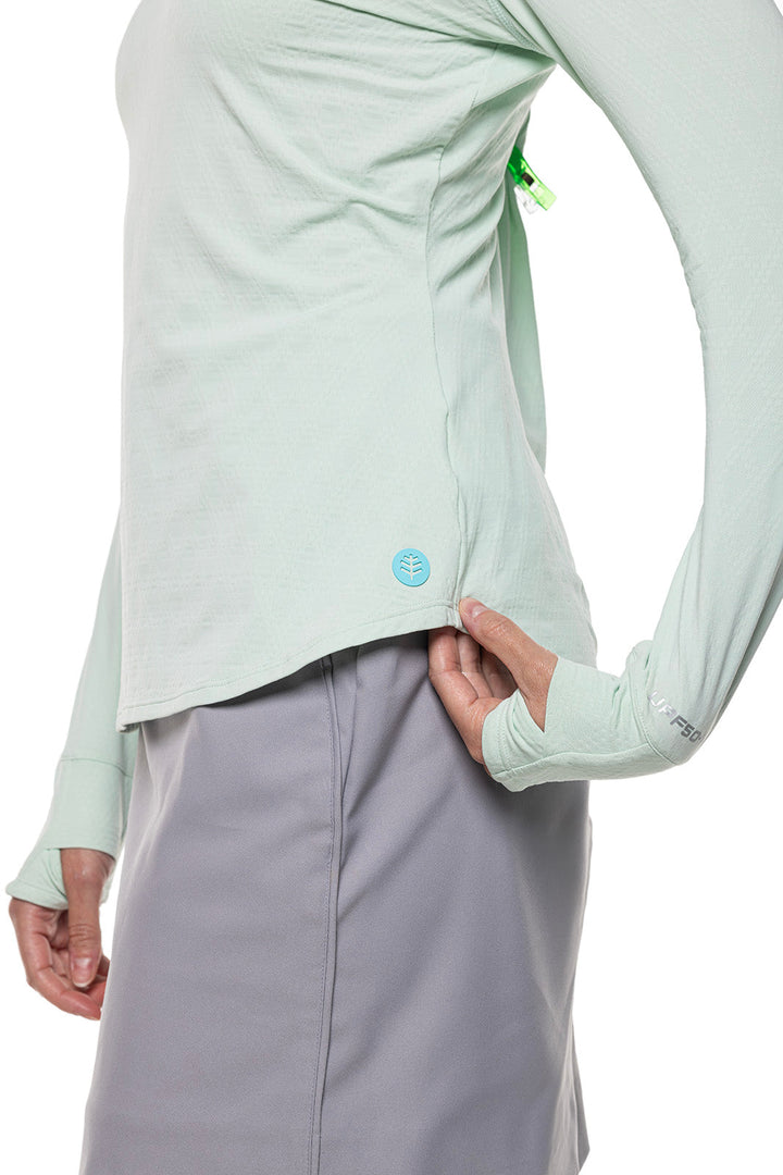 Women's Arabella Golf Quarter-Zip | Misty Aqua Diamond Jacquard