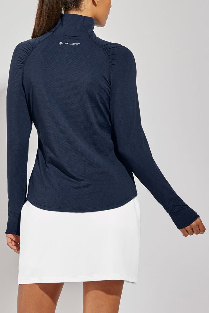 Women's Arabella Golf Quarter-Zip | Navy Diamond Jacquard