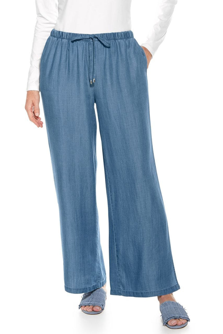 Women's Enclave Wide Leg Pants | Light Indigo Chambray