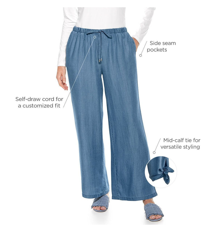 Women's Enclave Wide Leg Pants | Light Indigo Chambray