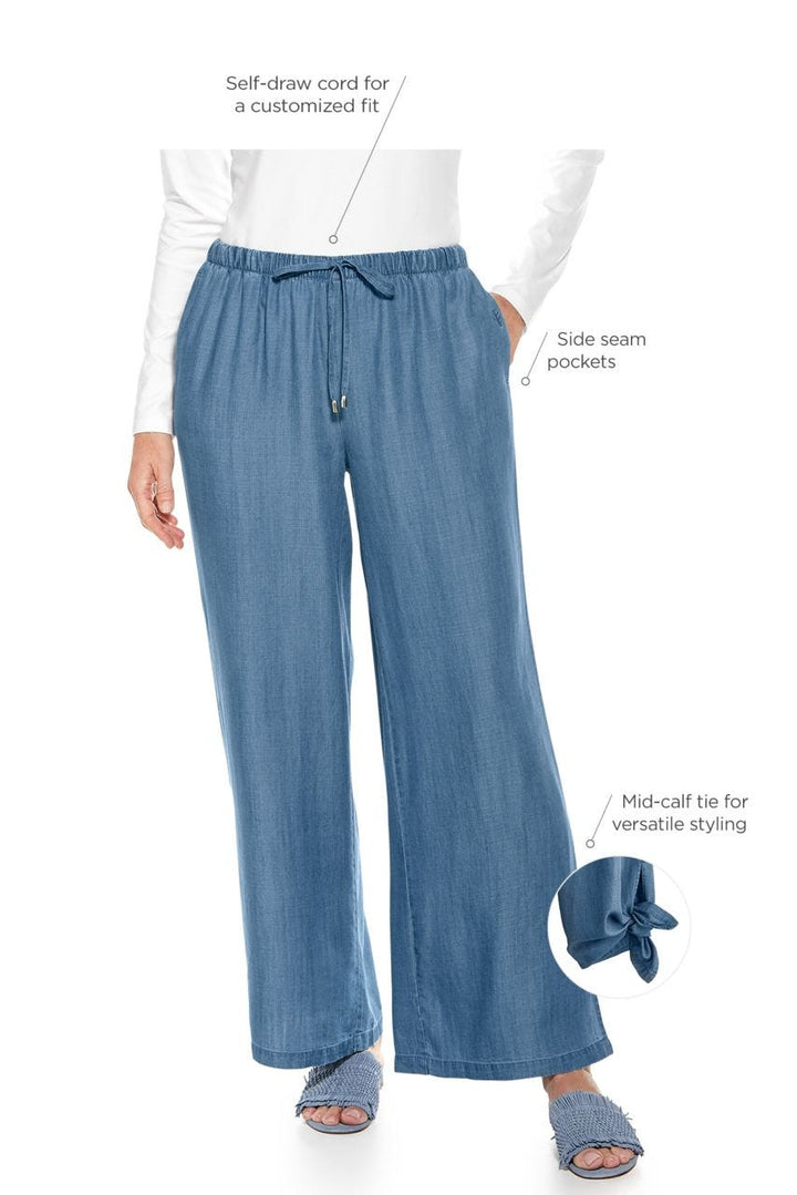 Women's Enclave Wide Leg Pants | Light Indigo Chambray