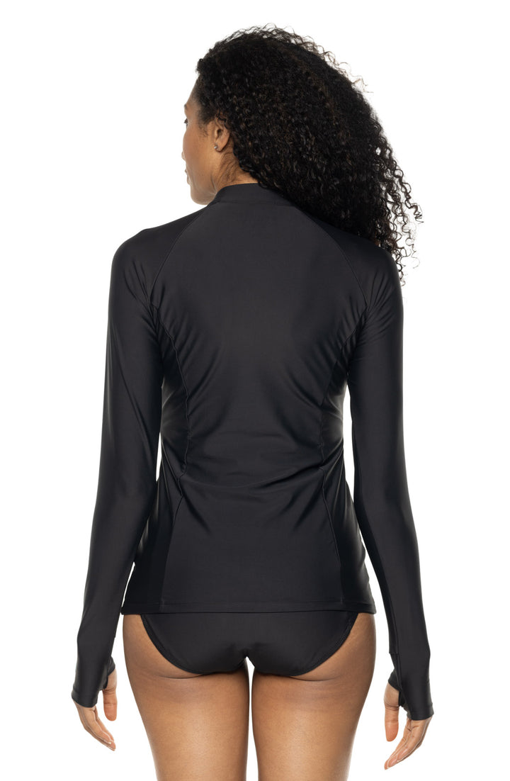 Women's Escalante Zip Rash Guard | Black