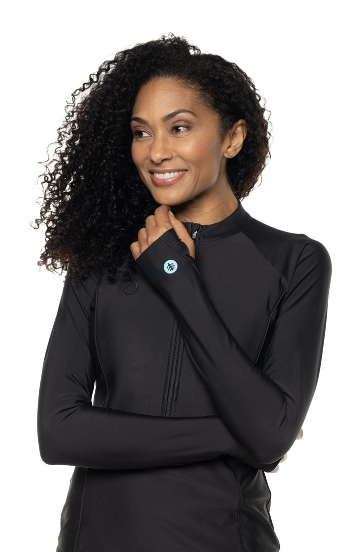 Women's Escalante Zip Rash Guard | Black