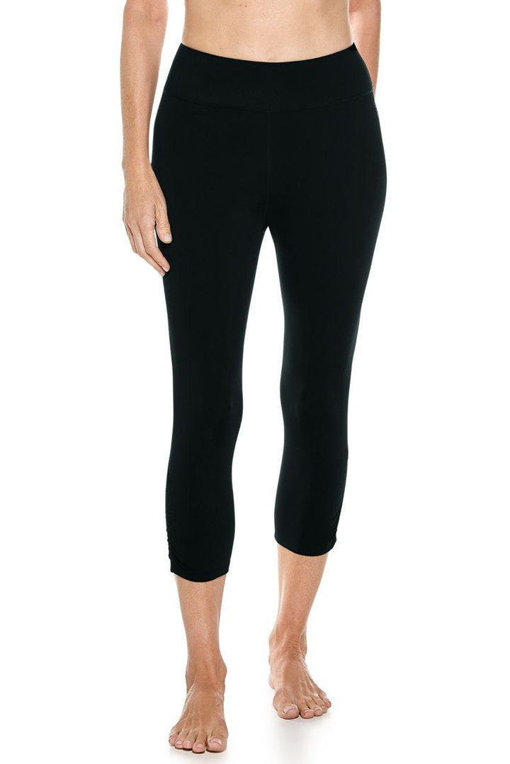 Women's Swell Wave Swim Capris | Black