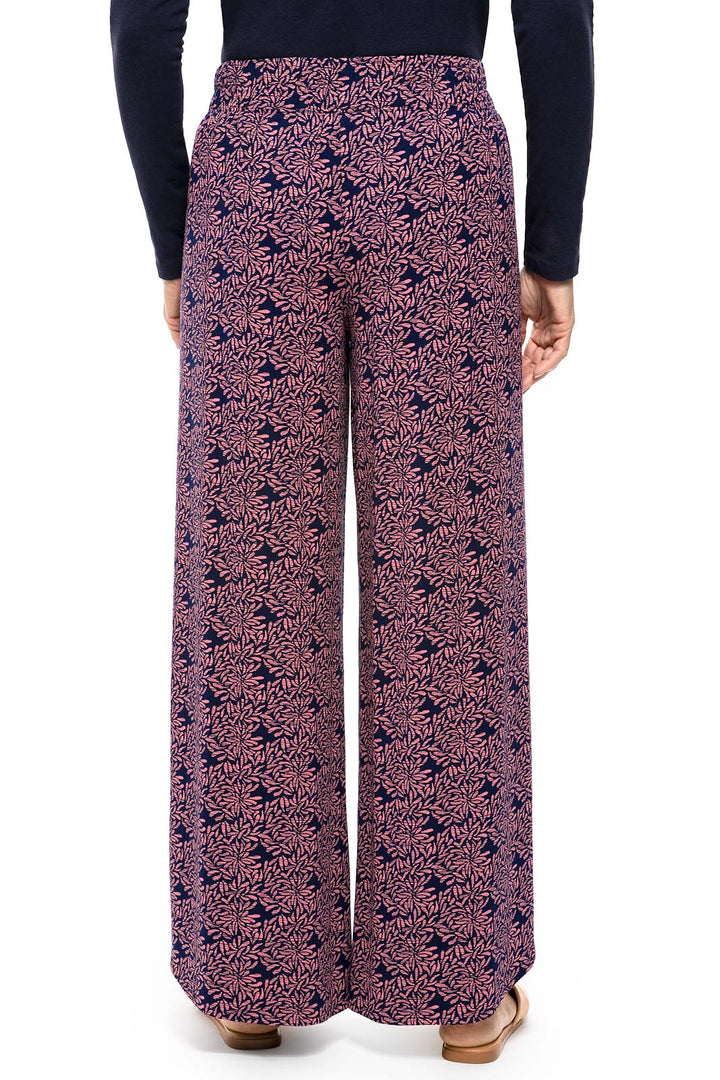 Women's Lynsu Wide Leg Pants | Peachy Pink Etched Flowers