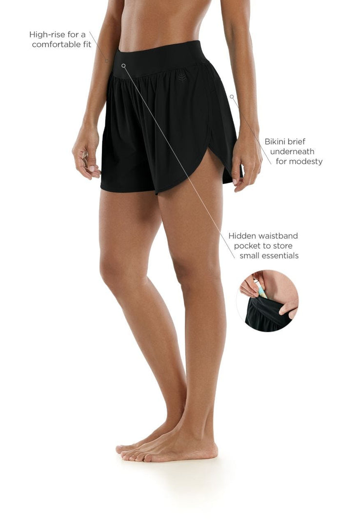 Women's Ripple Swim Shorts | Black