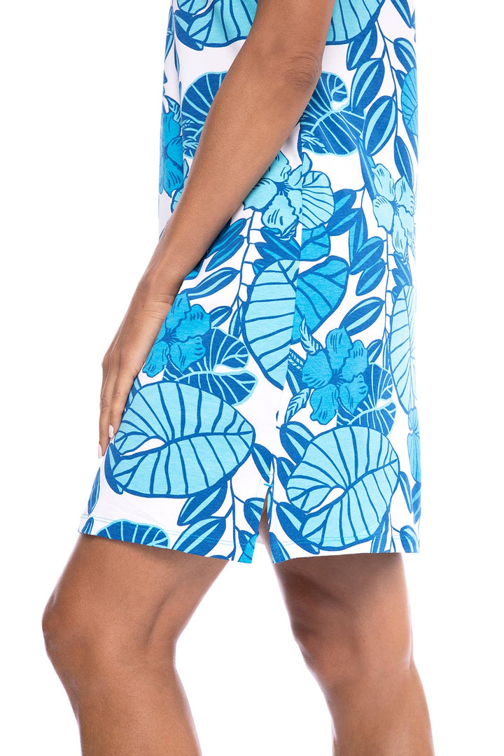 Women's Oceanside Tank Dress | Afina Blue Casia Palm