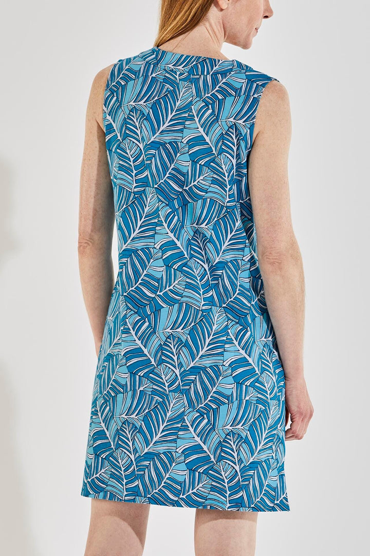 Women's Oceanside Tank Dress | Paradise Blue Forever Palm