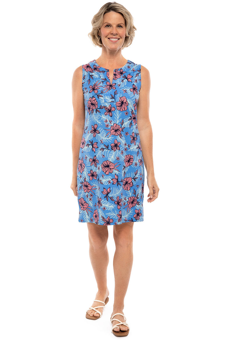 Women's Oceanside Tank Dress | Clear Sky Blue TROPICAL DAZE